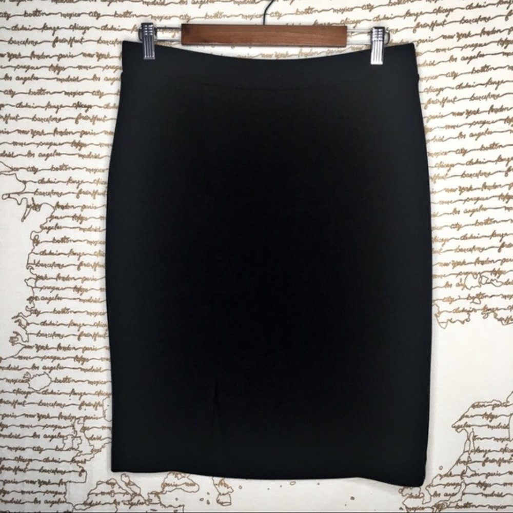 Elle Medium Black Waffle Knit Pencil Skirt